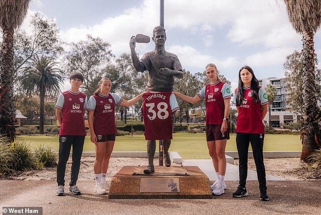 West Ham players paid special tribute to the Australian during their tour Down Under