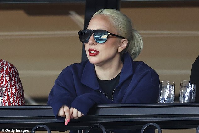 Gaga at the women's artistic gymnastics qualifying competitions on the second day of the Paris 2024 Olympic Games at the Bercy Arena in Paris in July