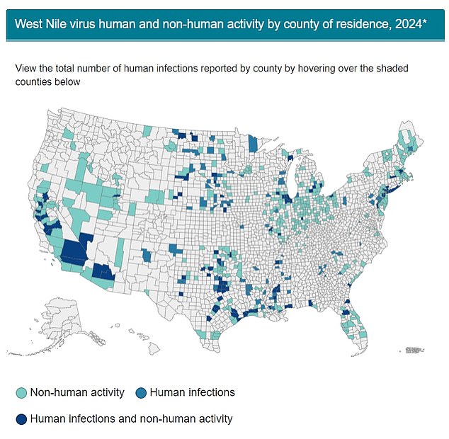 Above you can see all the provinces where West Nile virus has been detected so far this year