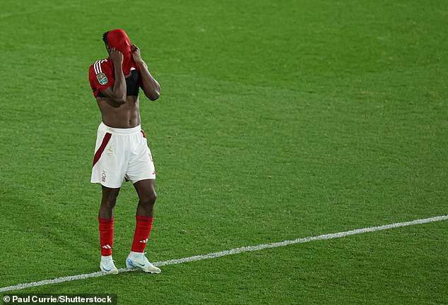 Awoniyi buried his head in his shirt with his miss, allowing Sean Longstaff to secure the win