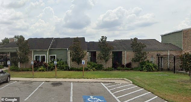 The photo shows the apartment complex where Pandey was found shot dead after an anonymous tip.