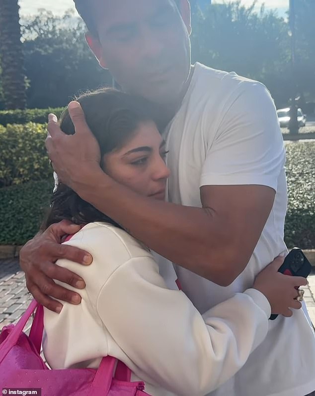 Another clip shows Milania hugging her stepfather Luis and saying goodbye