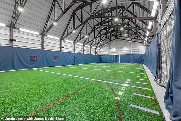 The most striking feature was the indoor football training facility that Kupp built for himself