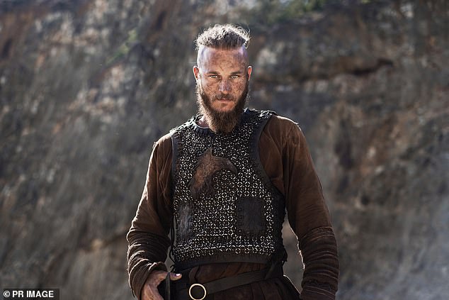 Travis won a legion of fans in 2013 when he played the iconic role of Ragnar Lothbrok in the hit series Vikings. Pictured: Travis in the acclaimed series that ended in 2017