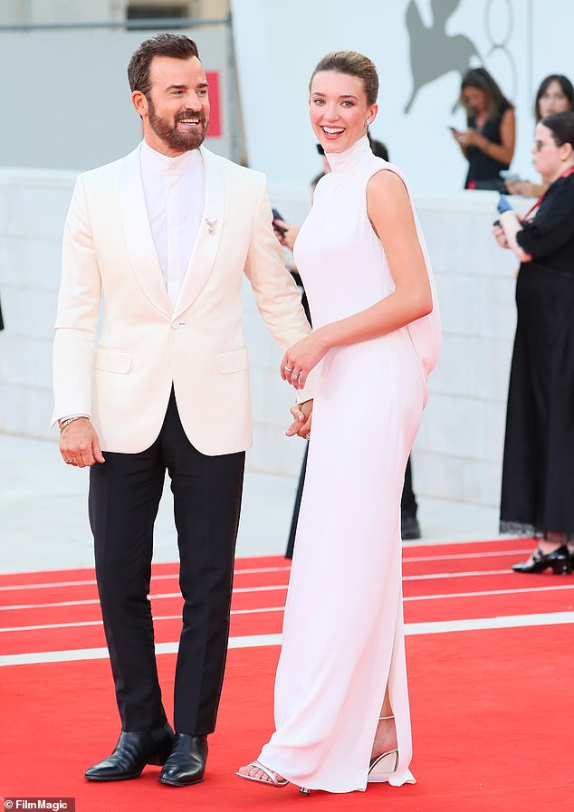 Jennifer Aniston's husband and the actress were photographed on Wednesday at the 81st Venice International Film Festival in Venice, Italy.