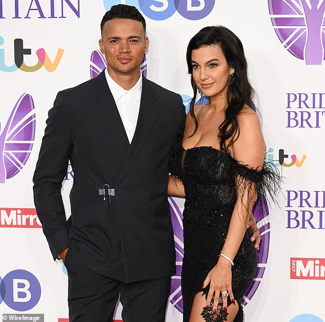 Jenas is pictured with his wife Ellie Penfold at the Pride Of Britain Awards on October 8, 2023