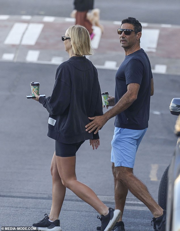 The 32-year-old interior designer had a big smile on her face as she stepped out for a breakfast date on Bondi Beach with luxury property developer Paul Gedoun on Thursday