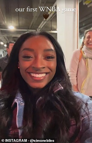 Biles revealed she attended her first WNBA game on Wednesday night