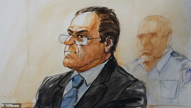 A courtroom sketch of Leary when he was convicted of stabbing another woman in 2013