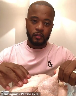 Evra sucked and punched a raw chicken in an Instagram video shared before Thanksgiving in 2018