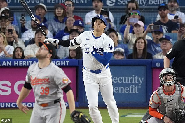 Ohtani added to the festivities with a home run in his first at bat of the evening