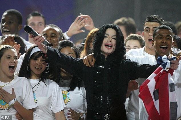 Jackson died on June 25, 2009, just three weeks before his This Is It tour was set to begin. Pictured: Michael Jackson performing We Are The World onstage at the World Music Awards, 2006