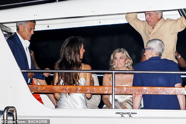 The couple went on a boat with the businessman for dinner at the five-star Villa Passalacqua Hotel