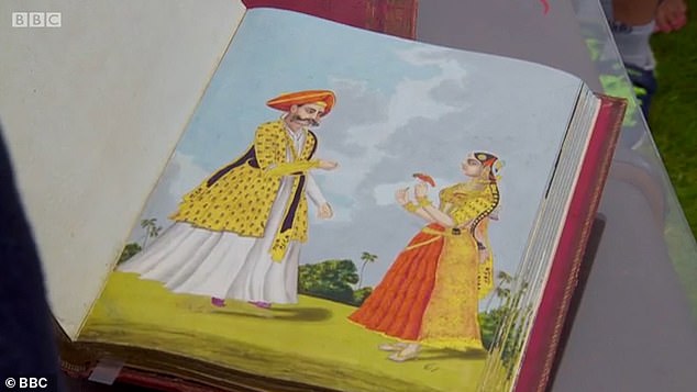 “Well, my eyes were wide open and my heart was indeed pounding as I saw the visual feast in these astonishing volumes of Indian watercolors,” Adam told a guest as he looked at the paintings