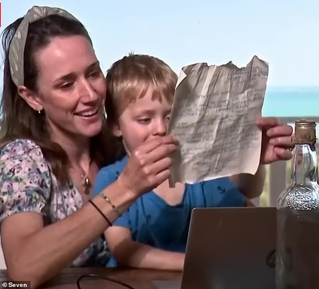 1724945643 14 Lancelin WA Little boy finds a message in a bottle