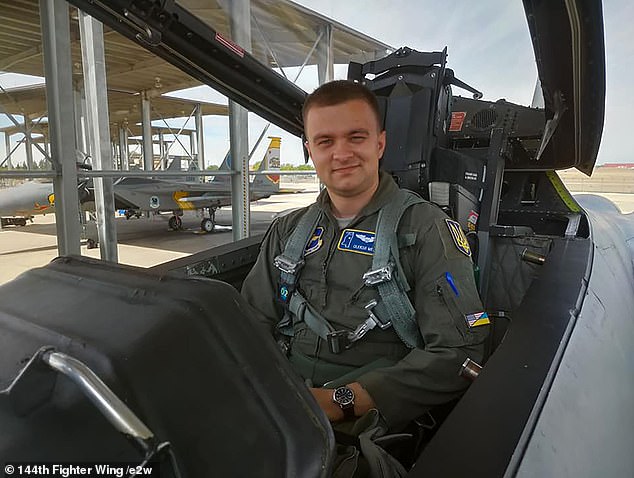 Mes is pictured preparing for an incentive flight in an F-15D Eagle with the 144th Fighter Wing as part of the State Partnership Program in 2019