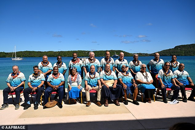 A relieved Anthony Albanese finally found his seat on the far left of the front row after arriving late