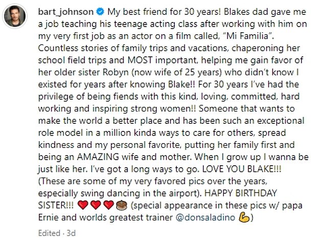 While wishing her a happy birthday on Monday, the actor, who famously played Zac Efron's father in High School Musical, reflected on their years of friendship