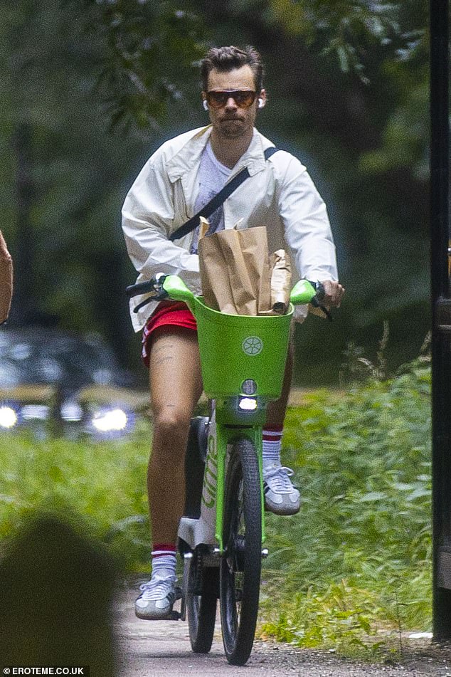 Harry was spotted on a Lime bike near Hampstead on Wednesday