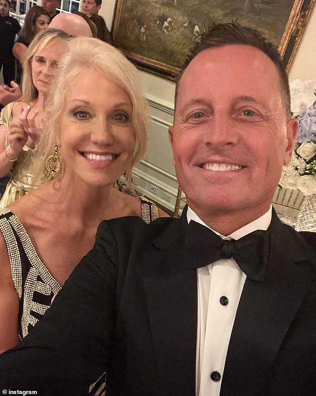 Ric Grenell posted a photo with KellyAnne Conway from Miller-Moreno's wedding