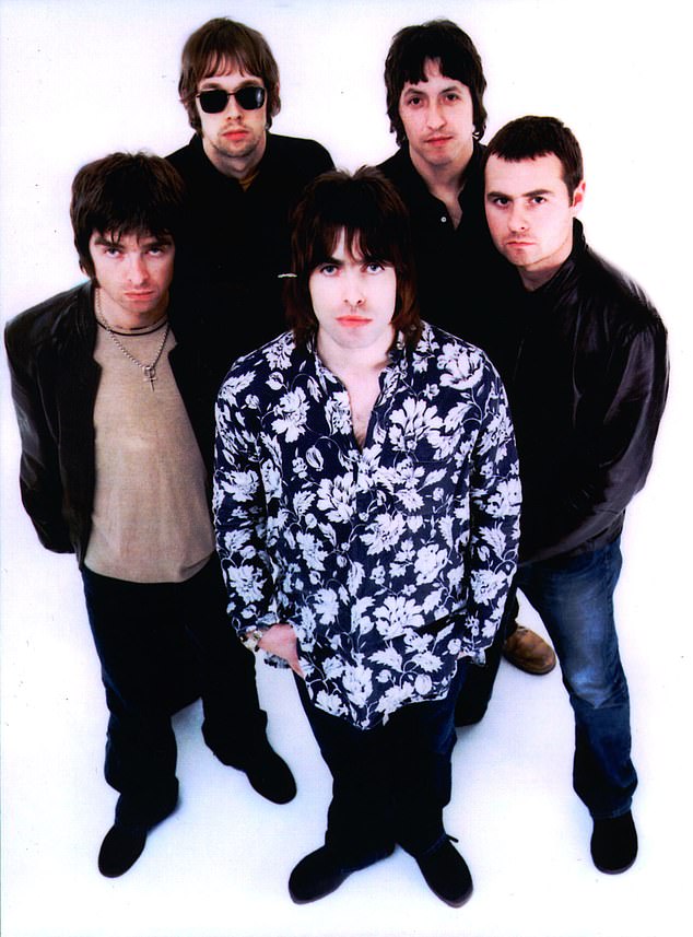 Oasis, back in their prime, played with a style and flair that lifted them above their peers. From left to right: Noel Gallagher, Andy Bell, Liam Gallagher, Gem and Alan White