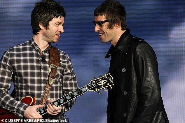 Liam and Noel Gallagher in the TV show 'Che Tempo Che FA' in Milan in 2008