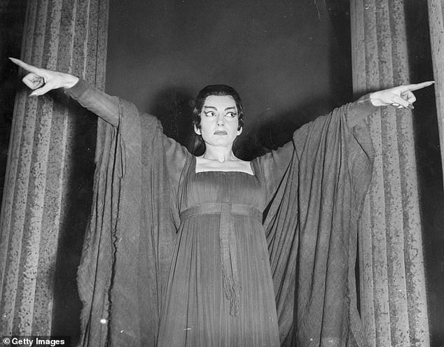 She worked with opera singers and coaches to master proper posture, breathing and movement techniques; Maria seen in 1959