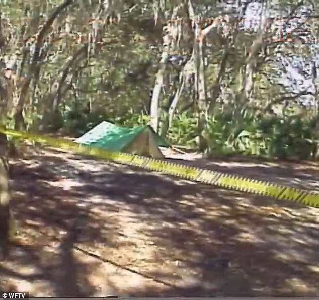 The murder took place in the Ocala National Forest north of Orlando, where Cole and Paul befriended the two students while sitting around a campfire. The campsite is seen here