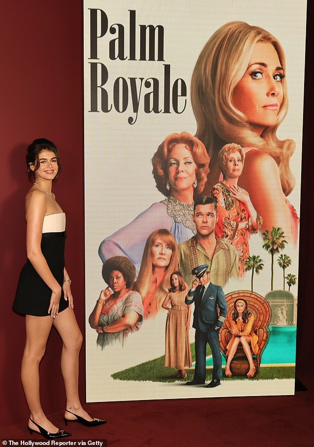 The model and actress beamed as she attended the Apple TV+ Palm Royale Official Emmy FYC event at the Hollywood Athletic Club on May 11 in Hollywood