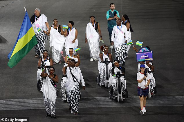 The ceremony was attended by many athletes from Rwanda, but a volleyball player was absent