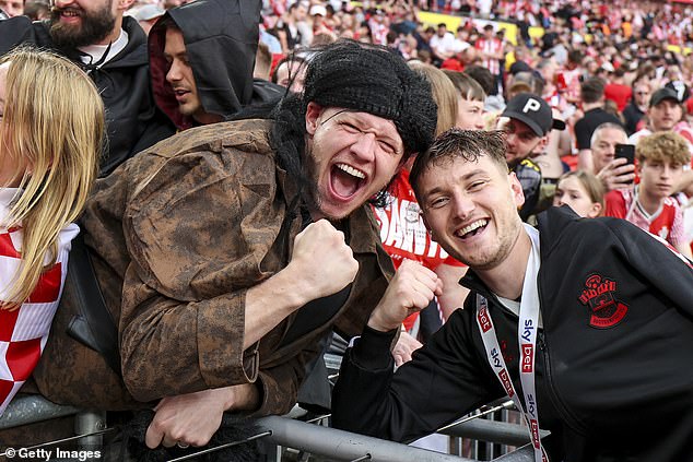 Ramsdale was spotted in the stands cheering on Southampton's David Brooks, a good friend