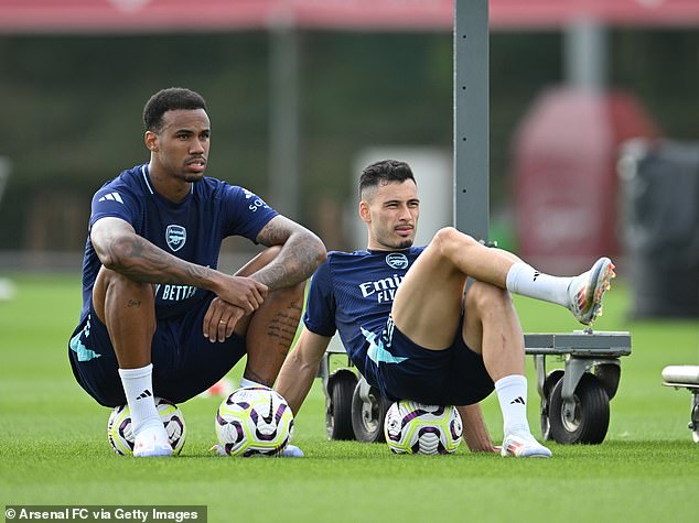 Gunners defender Gabriel (left) apparently fell on Merino (not in picture) on Thursday