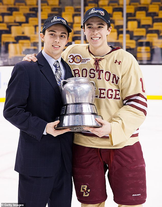 Matthew (left) and Johnny (right) both plied their trade on the ice at Boston College