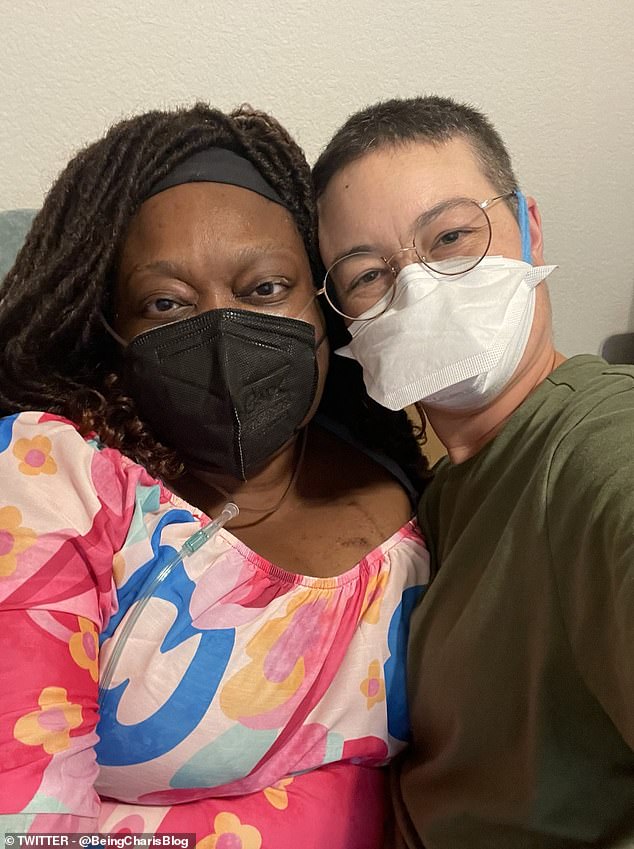 Hill, pictured here with their friend Tinu Abayomi-Paul, breaks isolation only once a month to meet up with friends in a masked, socially distanced gathering.