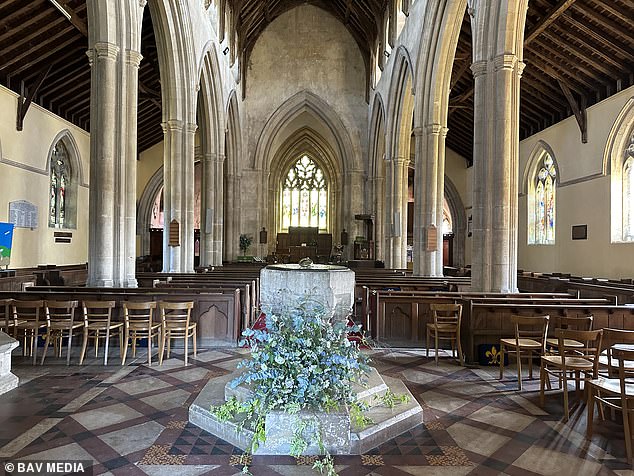 The interior of St Mary's Church in Snettisham is pictured today, following yesterday's funeral