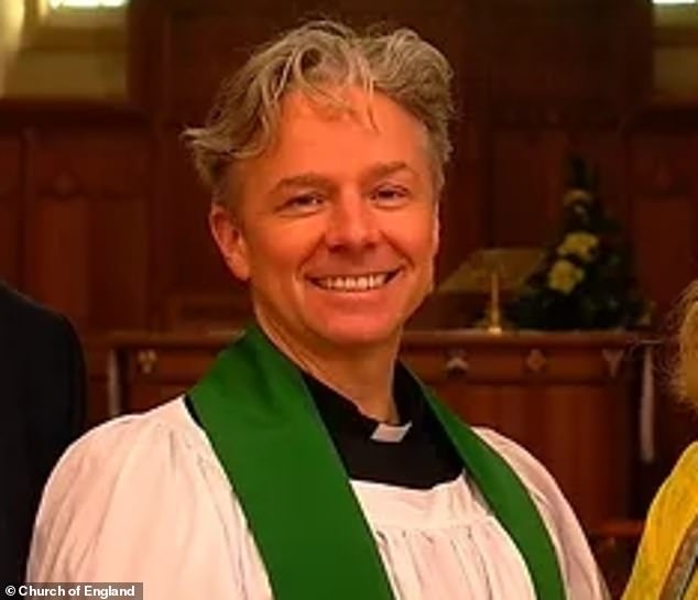 Reverend Dan Tansey led the service at St Mary's Church in Snettisham yesterday