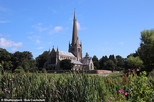 The service at St Mary's Church, pictured today, was attended by around 300 people yesterday