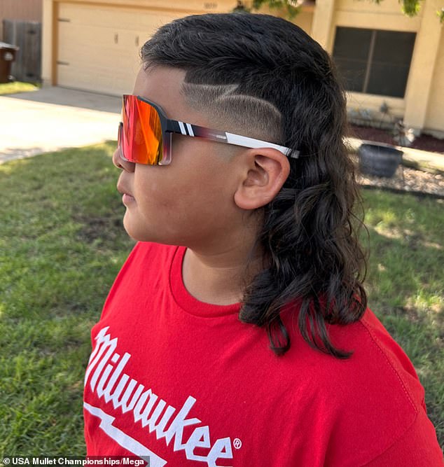 Avery Quiroz from San Antonio, Texas with his mullet "The Texas Waterfall"