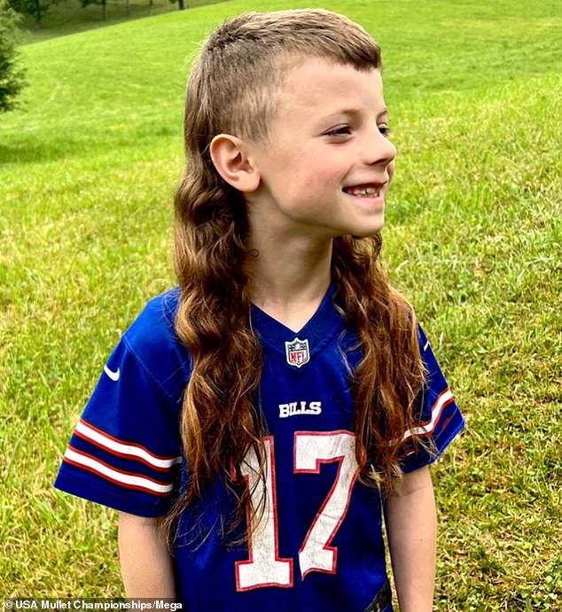 Lincoln Porter of Cleveland, Virginia, with his mullet "Mafia Mullet Accounts"