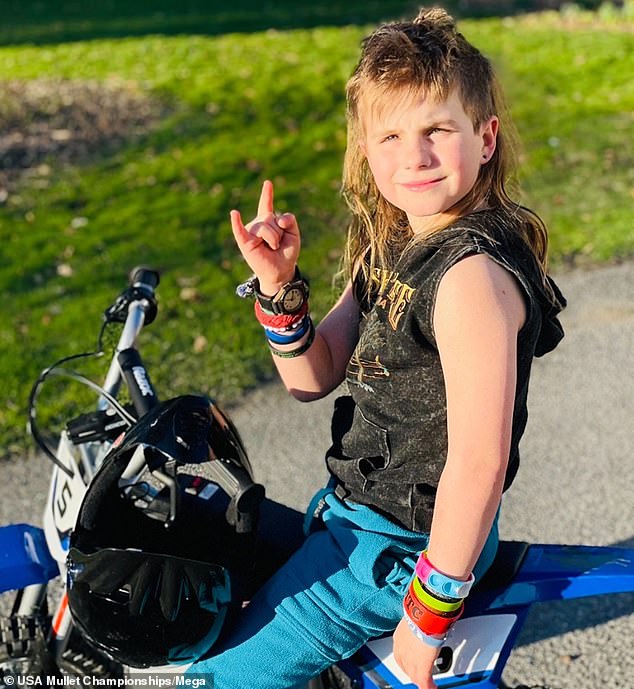 Gus Ackley of Richmond, Vermont, with his mullet "The Green Mountain Monster"