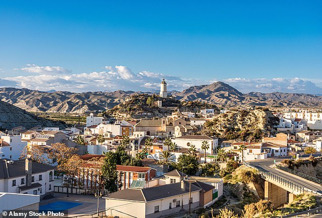 Police have arrested a suspect after the attack in a small town called Zurgena in the province of Almeria (pictured) in southeastern Spain