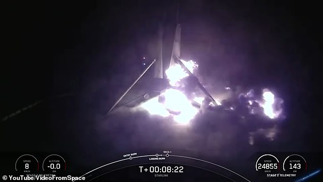 SpaceX's Falcon 9 caught fire in a landing accident that occurred after a launch that carried 21 Starlink satellites into low Earth orbit. The FAA plans to investigate the incident