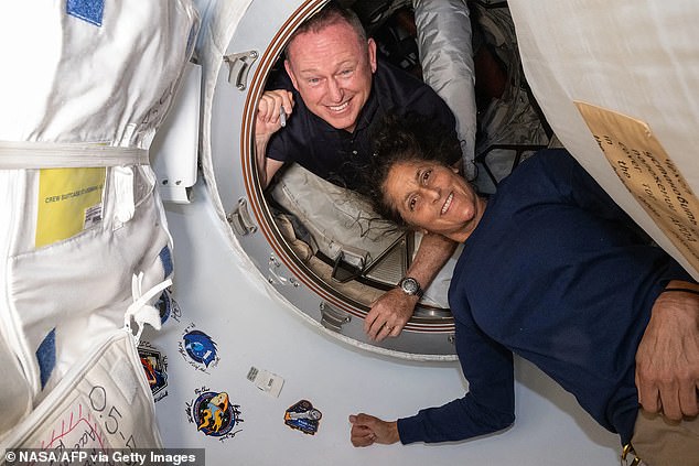 Life aboard the ISS is very cramped and astronauts Barry Wilmore (left) and Sunita Williams (right) will be on board for another six months.