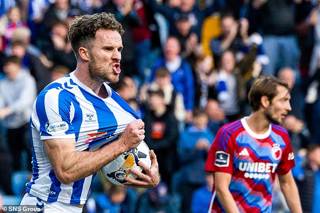 Marley Watkins puts Kilmarnock ahead against FC Copenhagen in Conference League clash