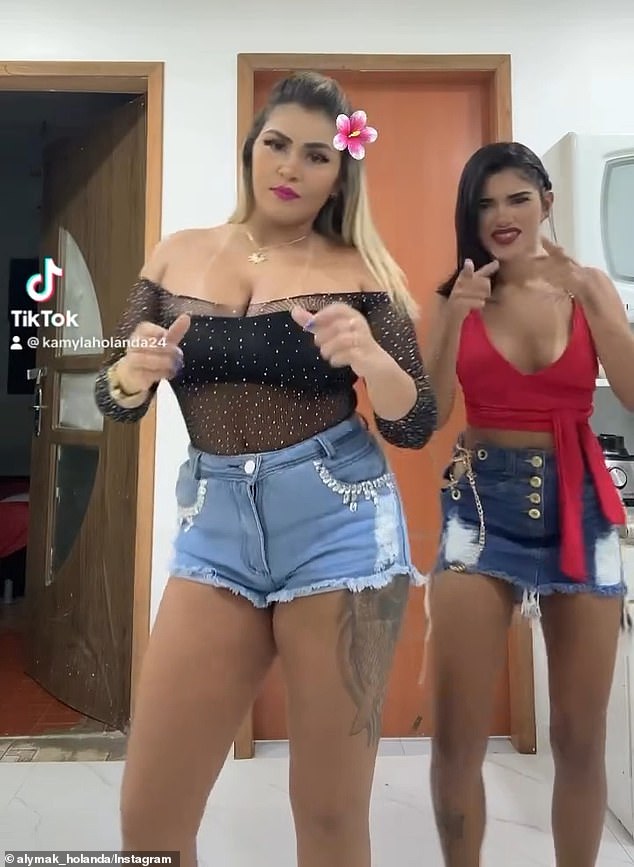 Camila da Silva (left) dances in a TikTok video with her nanny Geovana Martins, who was found dead in a forest area in the northern Brazilian city of Manaus