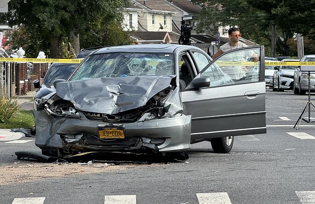 Dramatic footage showed him ramming into a red SUV headed north on 212th Street, injuring himself and the other driver