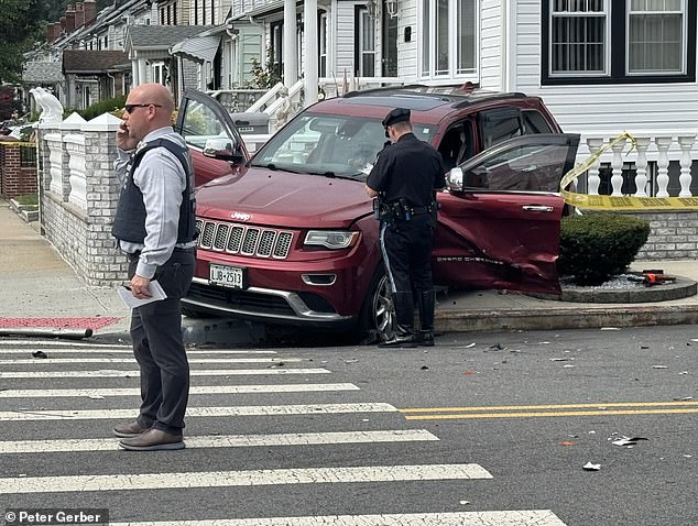 The driver of the red SUV was also injured, but is believed to have survived