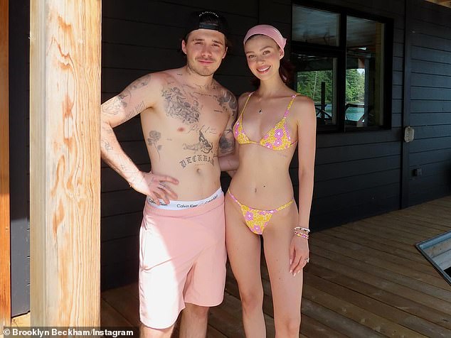 The actress, 29, looked stunning as she showed off her swimwear before posing alongside her shirtless husband, 25, in a series of Instagram photos