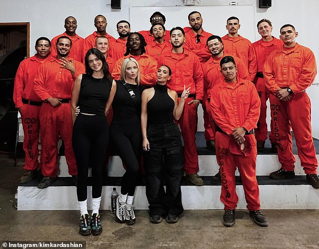 As seen in her photo series, they were joined by reality star Olivia Pierson and Kourtney Kardashian's ex, Scott Disick, as they met with the firefighters and had a discussion about criminal justice reform.