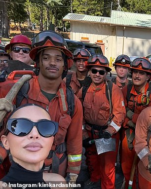 Kardashian also posted a selfie of herself and the group that made up the Pine Grove crew